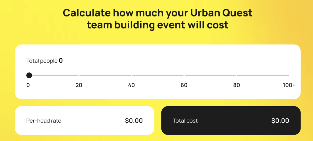 team building melbourne pricing calculator urban quest