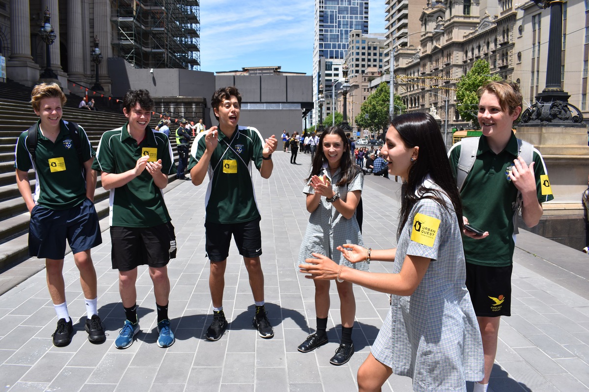 school students are engaged during urban quest school excursions melbourne